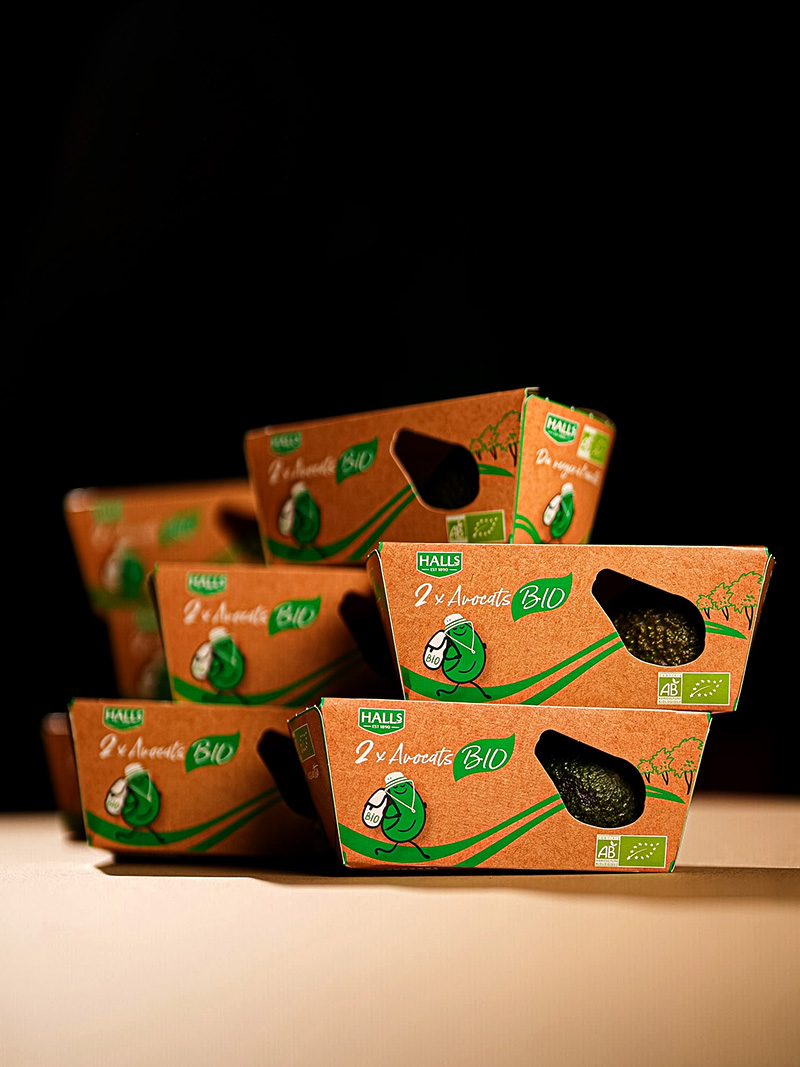 packaging avocat frais bio - halls spécialiste avocat frais